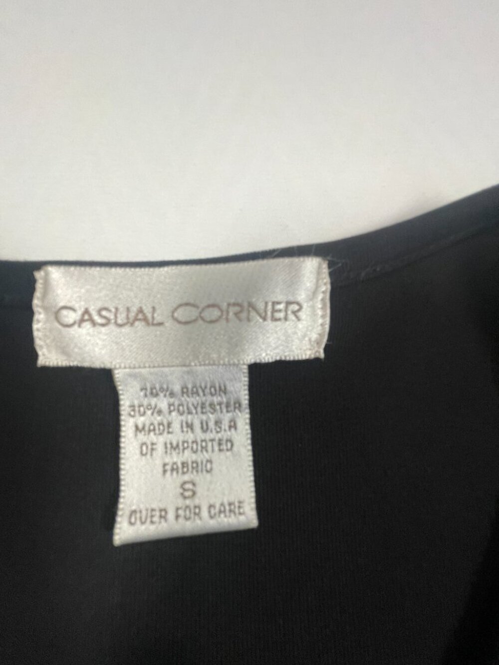 Casual Corner Black Dress Womens Small Short Sleeve A Line Knee Length Classic - Picture 3 of 5